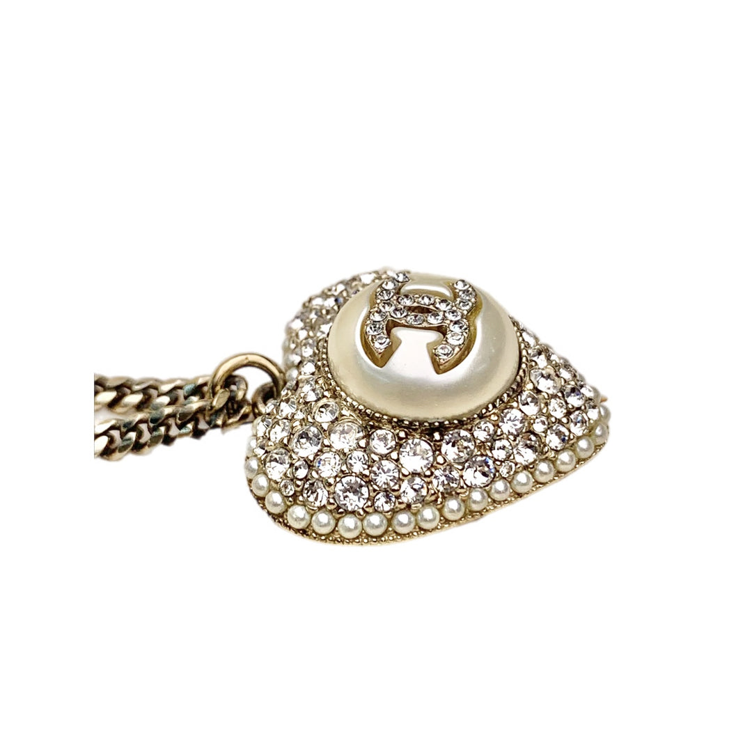 Chanel Heart Crystal Necklace