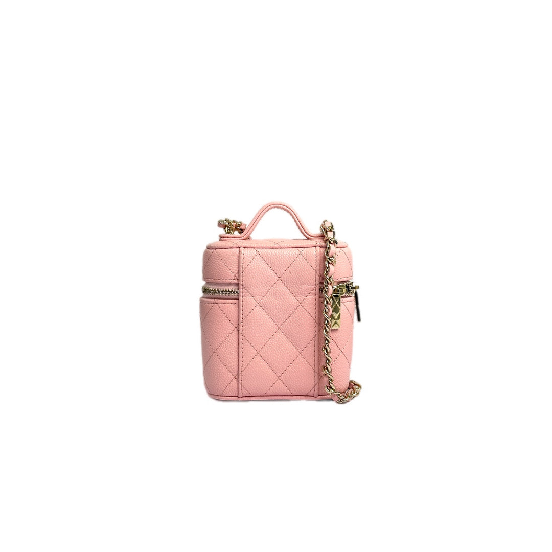Chanel Mini Top Handle Pink Vanity Case Bag