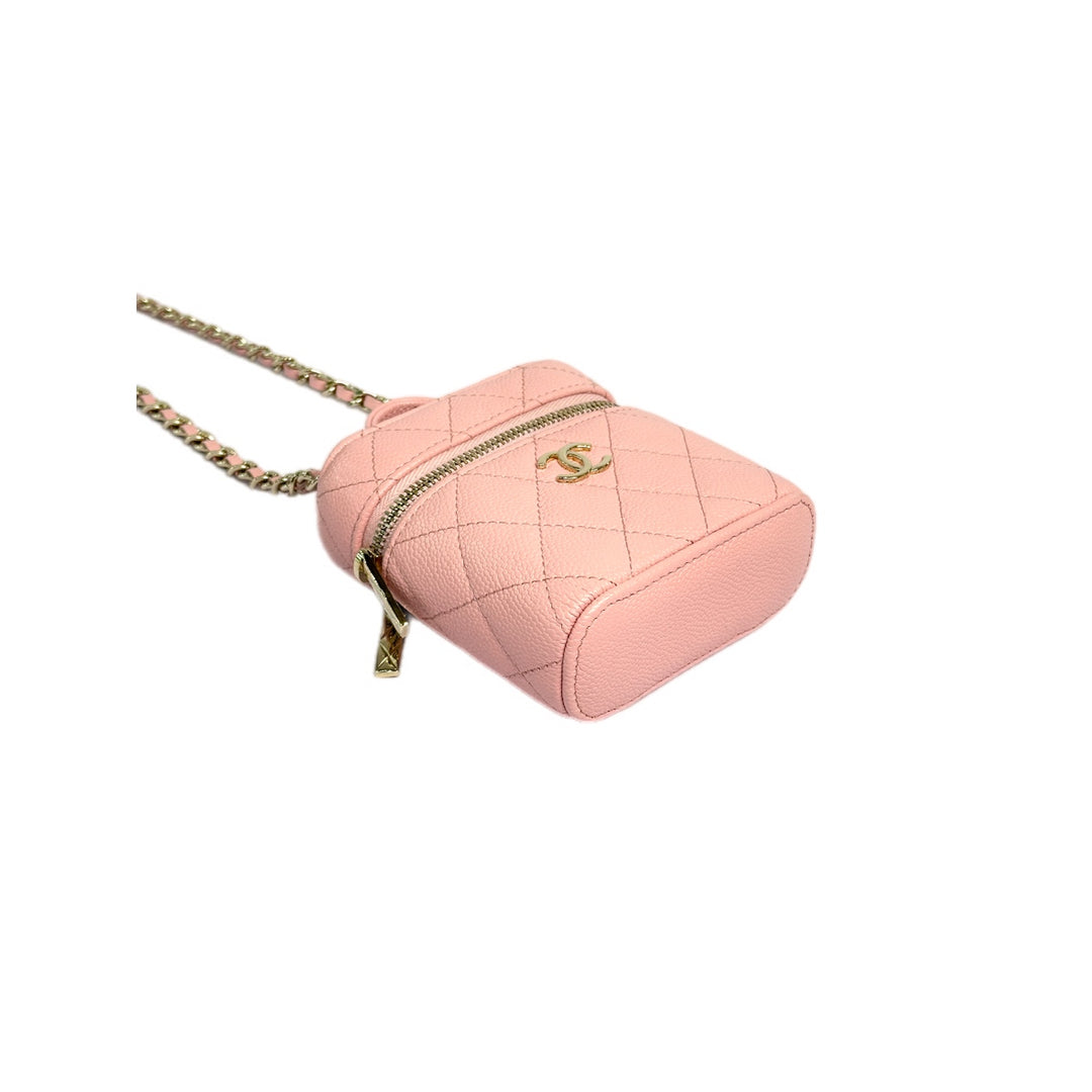 Chanel Mini Top Handle Pink Vanity Case Bag