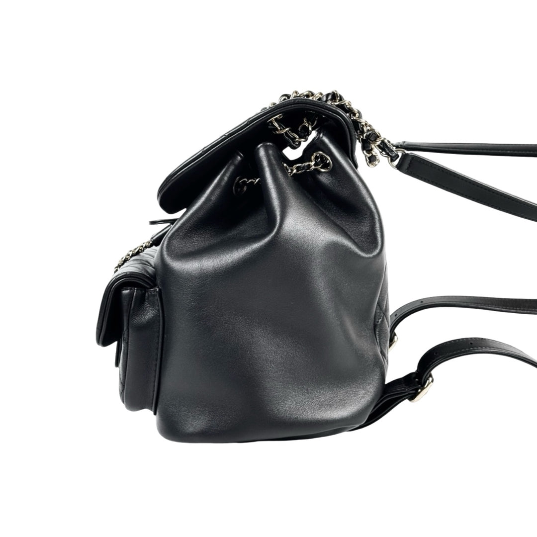 Chanel Backpack Duma Medium Black Gold Bag