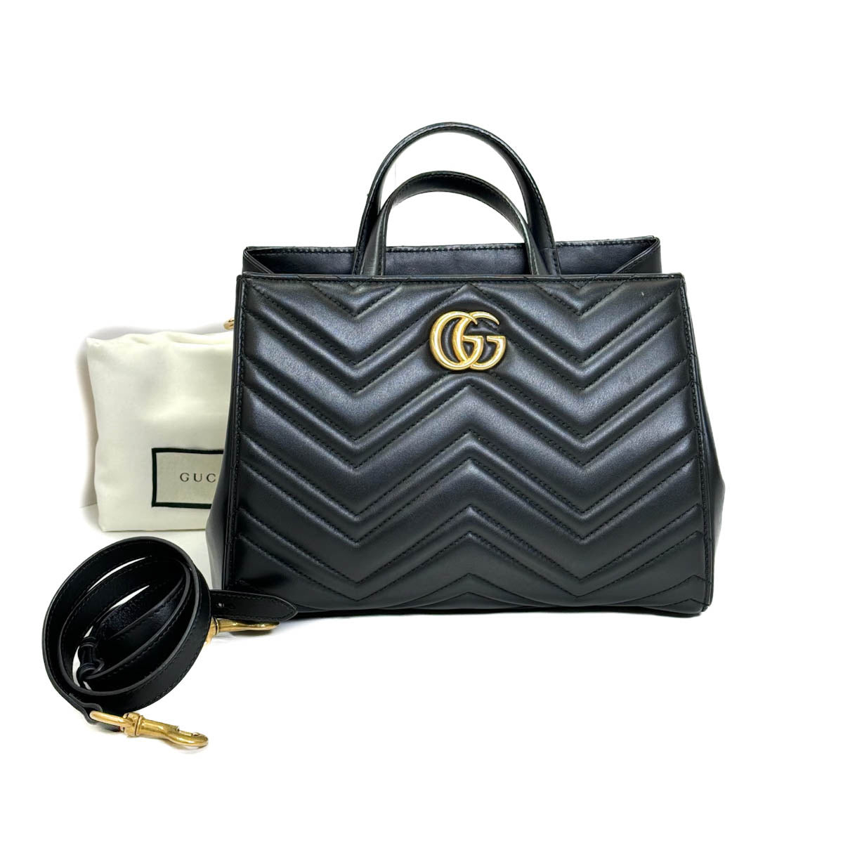 Gucci Black Small Marmont Top Handle Bag