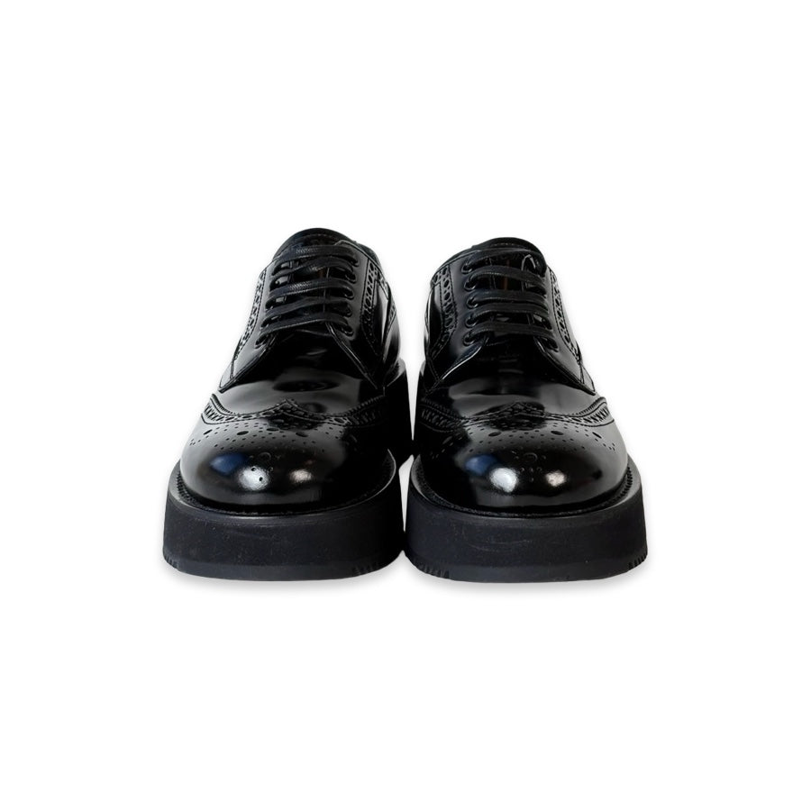 Prada Black Patent Leather Oxford Shoes #37