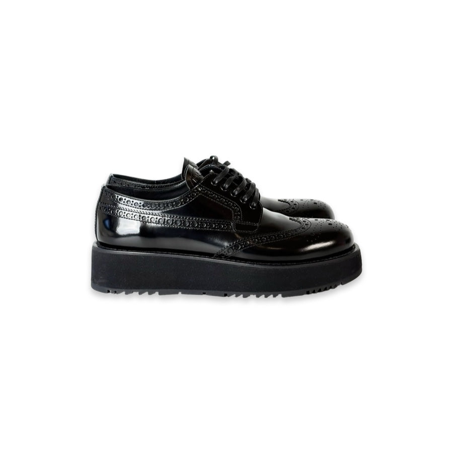 Prada Black Patent Leather Oxford Shoes #37