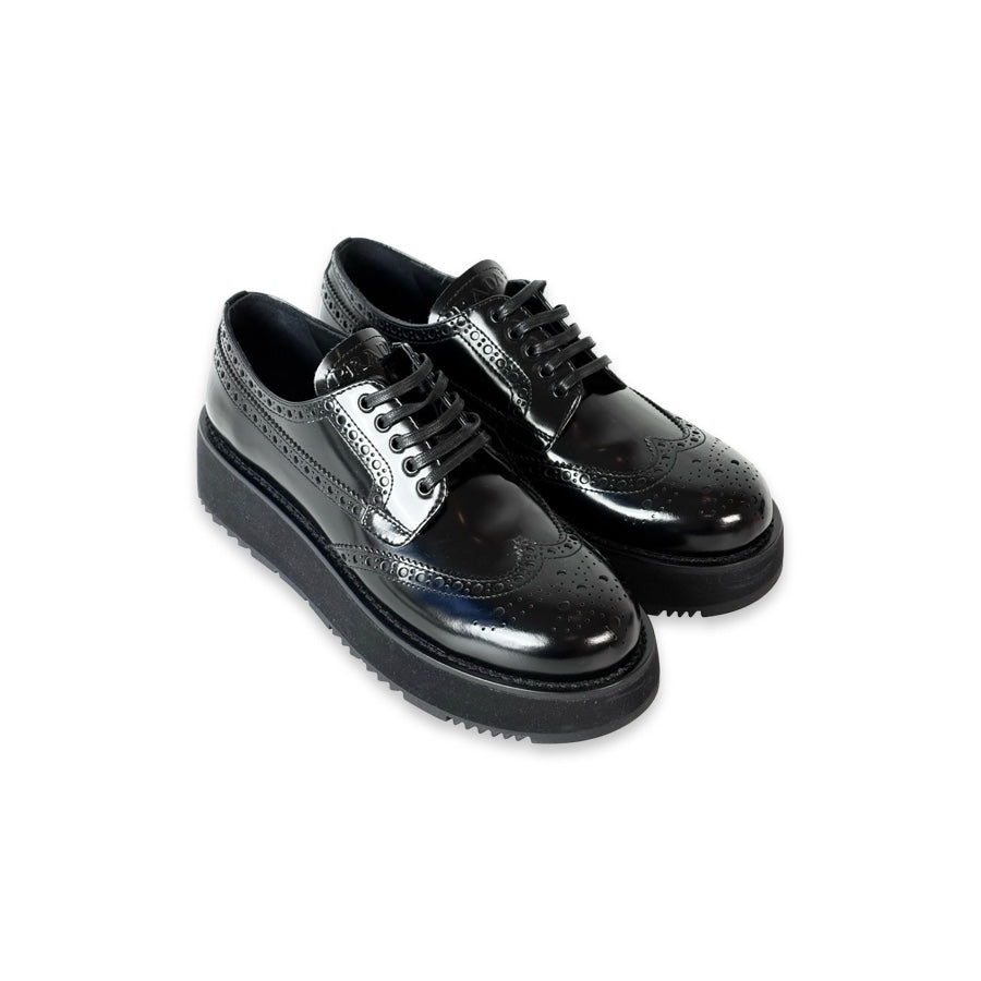 Prada Black Patent Leather Oxford Shoes #37