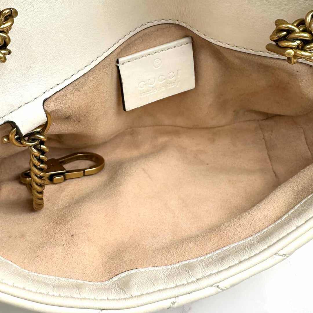 Gucci Marmont Super Mini White Bag