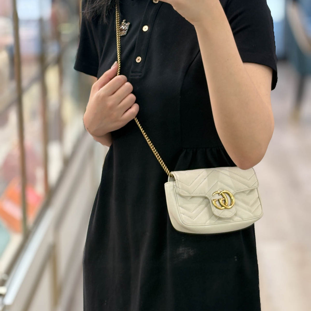 Gucci Marmont Super Mini White Bag