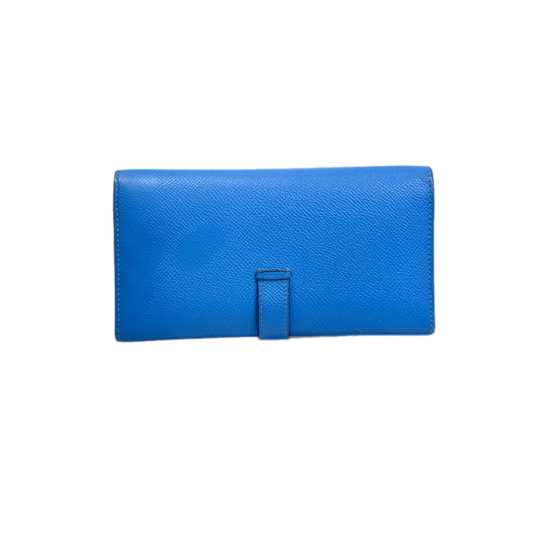 Hermes Bearn Long Fold Wallet Blue/Gold