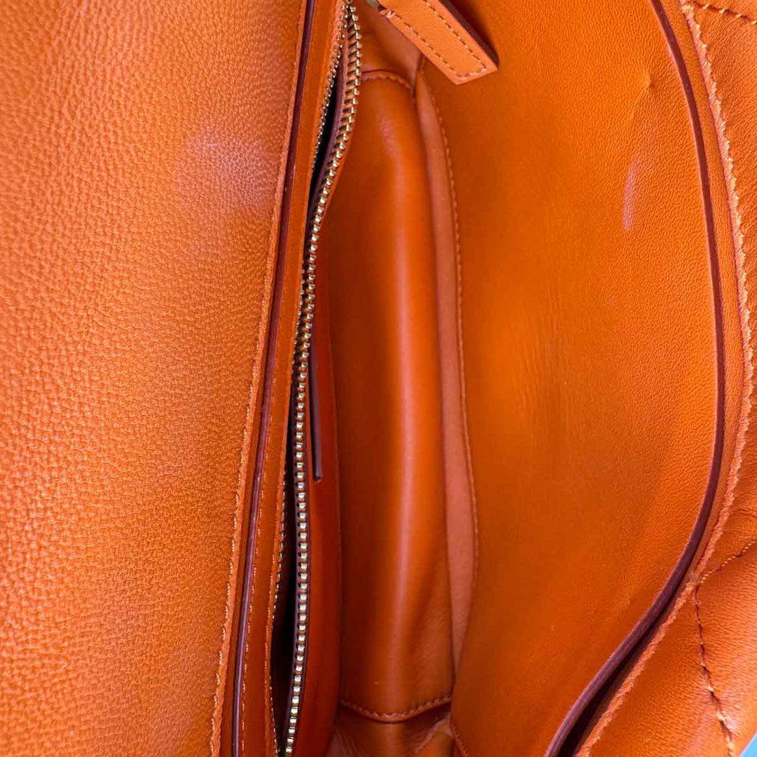 Valentino Orange Roman Stud Handle Chain Bag