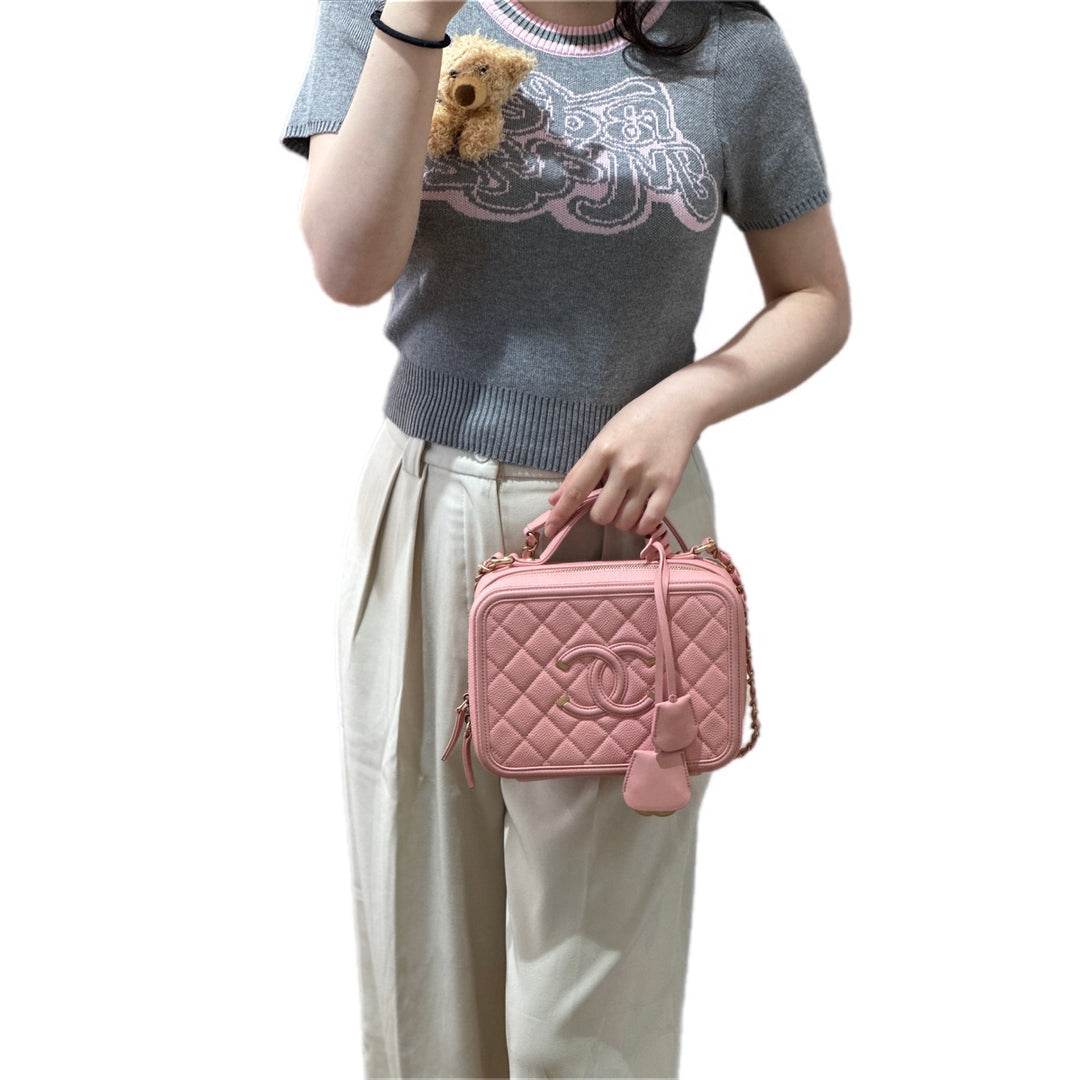 Chanel Vanity Box Camera Bag Pink Caviar