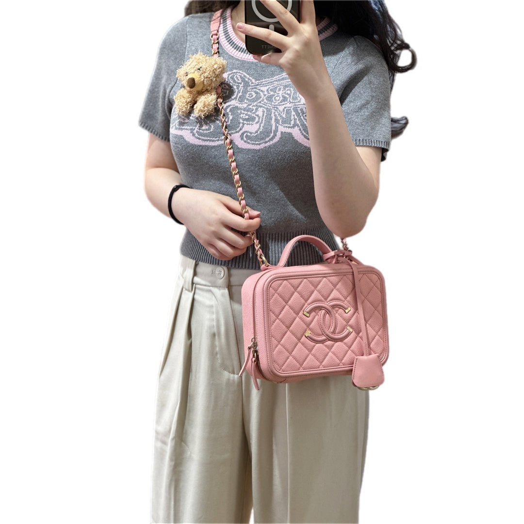 Chanel Vanity Box Camera Bag Pink Caviar