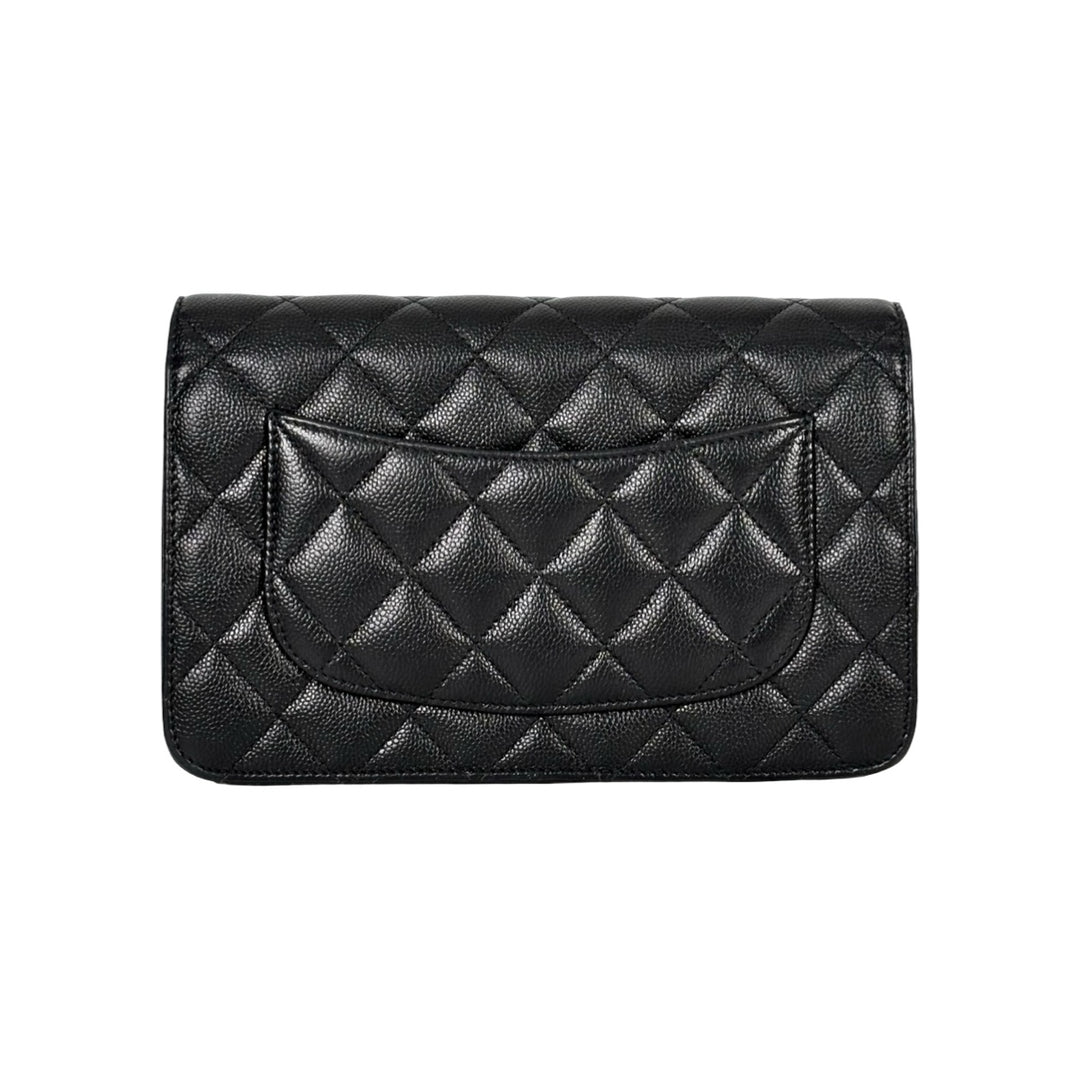Chanel Woc Black Caviar Bag Pearl Chain