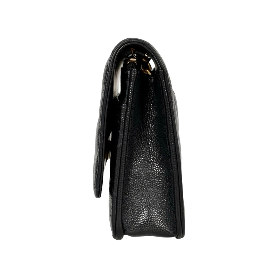 Chanel Woc Black Caviar Bag Pearl Chain
