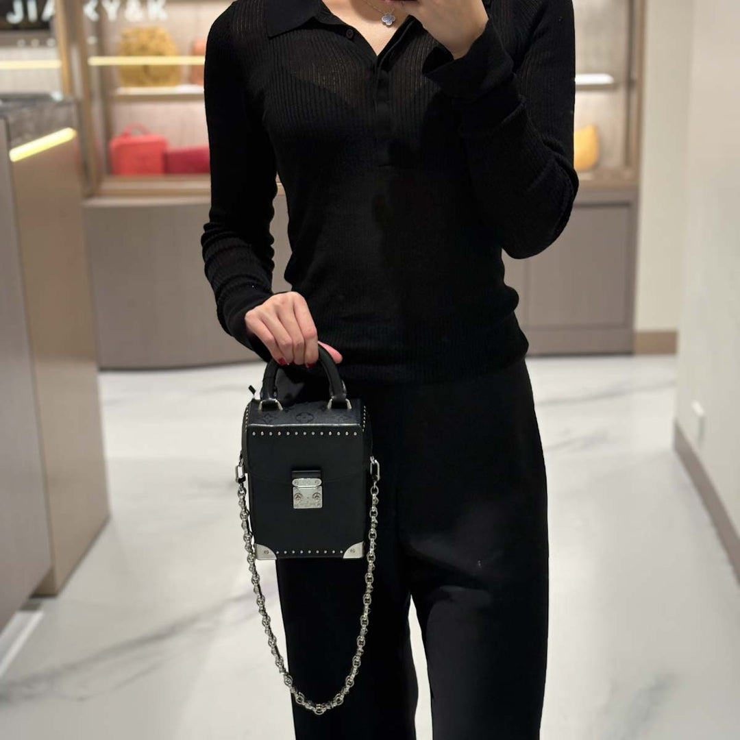 Louis Vuitton Vertical Black Box Chain Bags