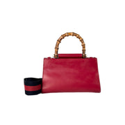 Gucci Small Nymphaea Bamboo Handtasche Bag Red Calfskin