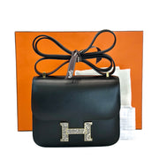 Hermes Mini Black Tadelakt/Lizard Constance Bag - Jiaxyk