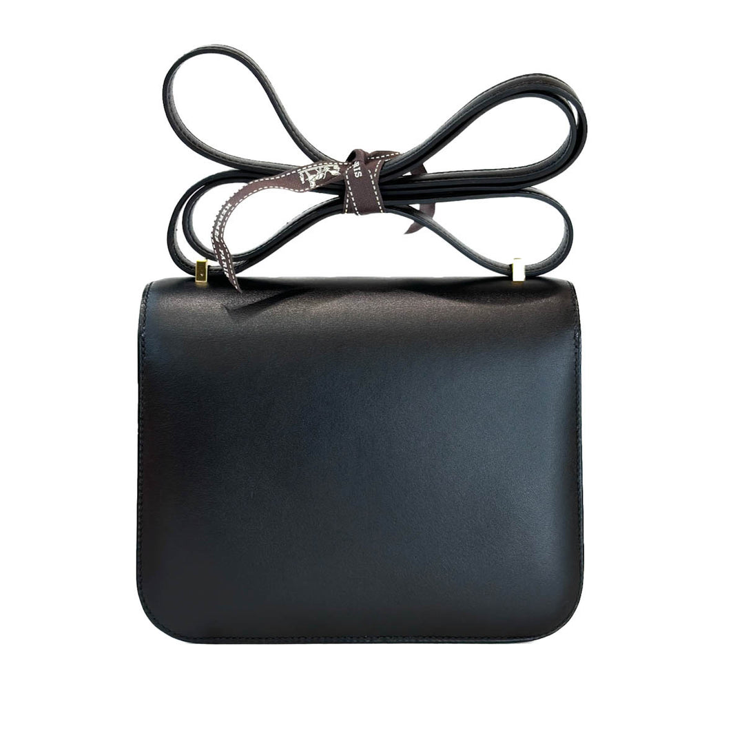 Hermes Mini Black Tadelakt/Lizard Constance Bag