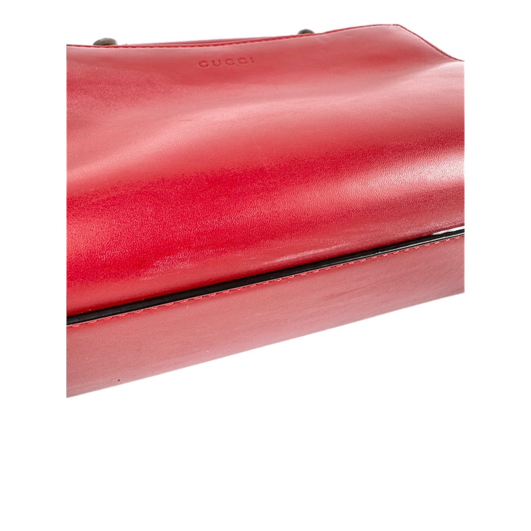 Gucci Small Nymphaea Bamboo Handtasche Bag Red Calfskin