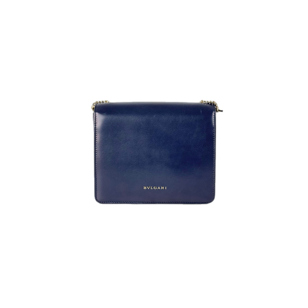 Bvlgari Navy Calfskin and Perspex Crossbody Bag