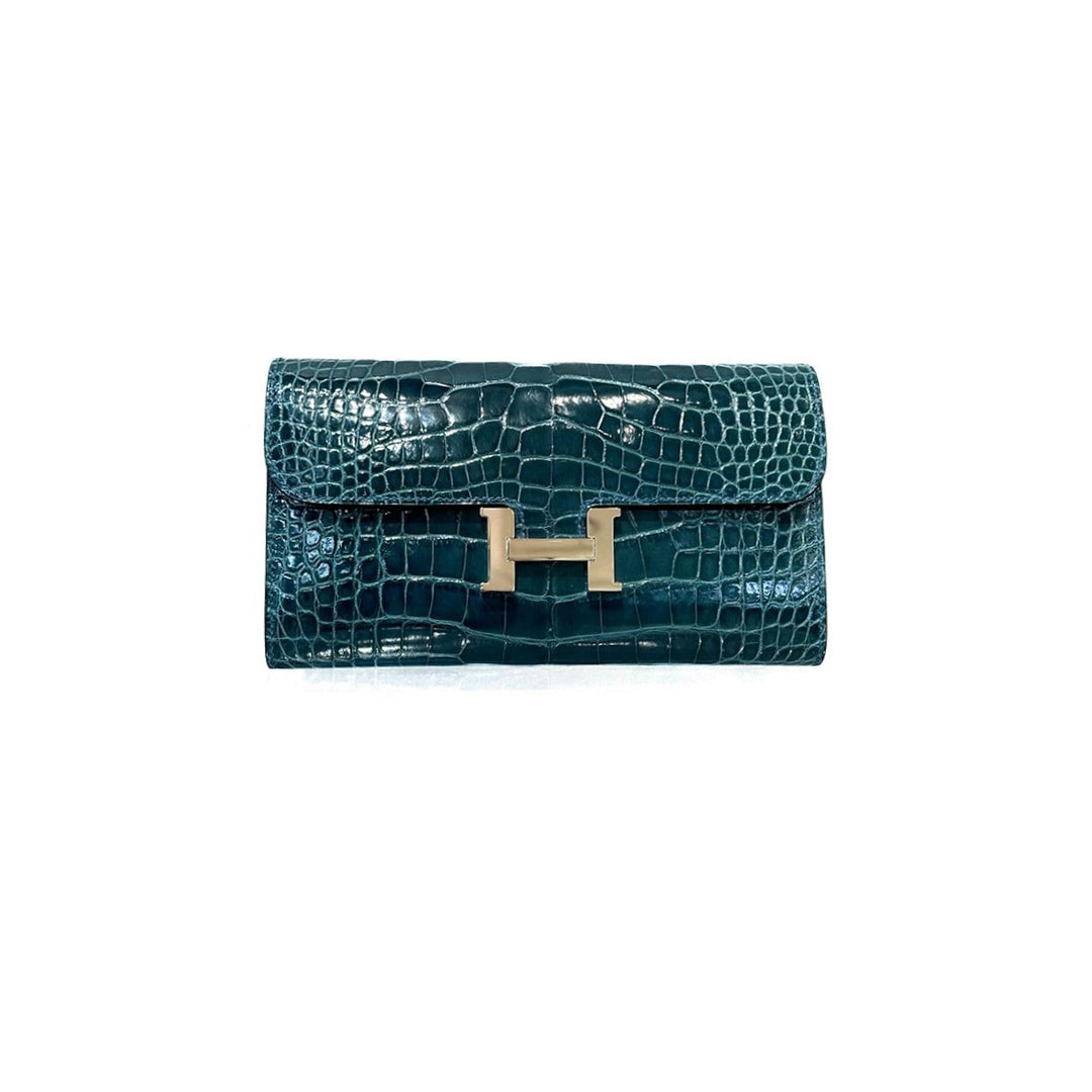 Hermes Green Crocodile Constance Wallet