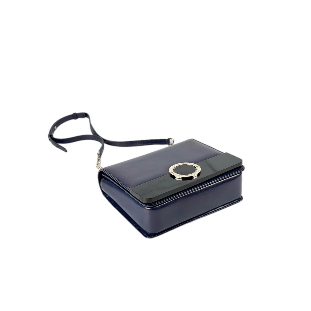 Bvlgari Navy Calfskin and Perspex Crossbody Bag