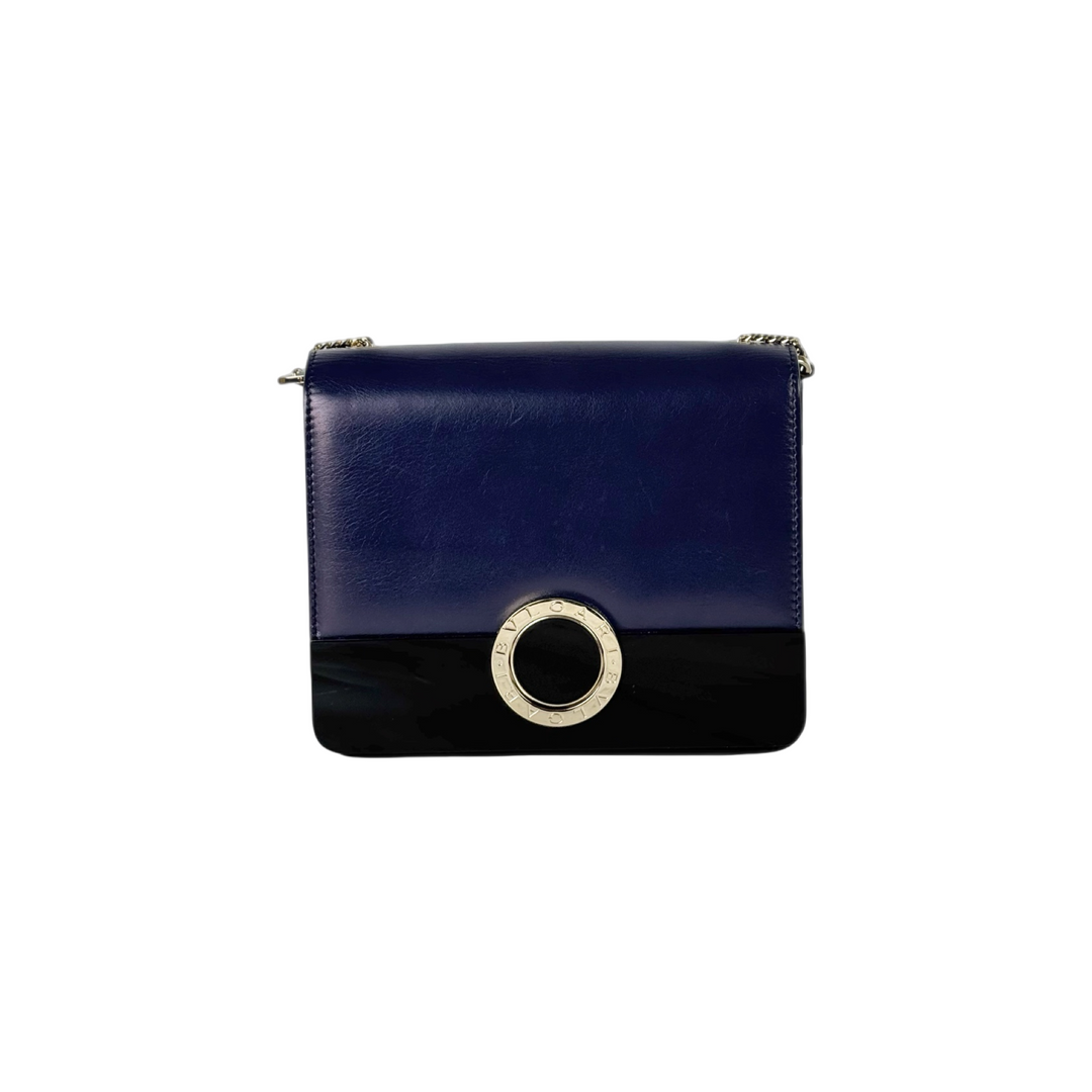 Bvlgari Navy Calfskin and Perspex Crossbody Bag