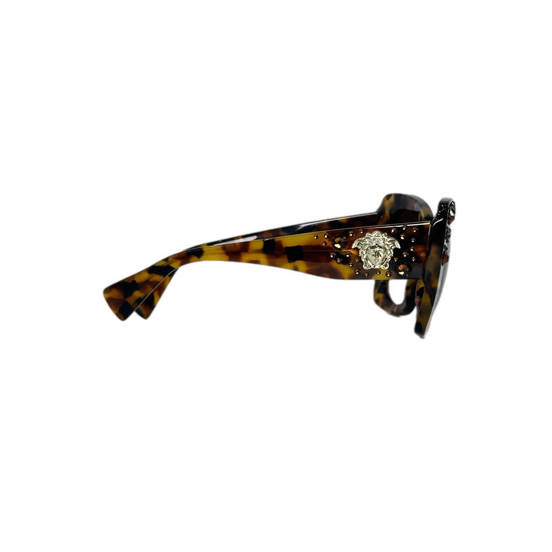Versace Crystal Leopard-print Sunglasses
