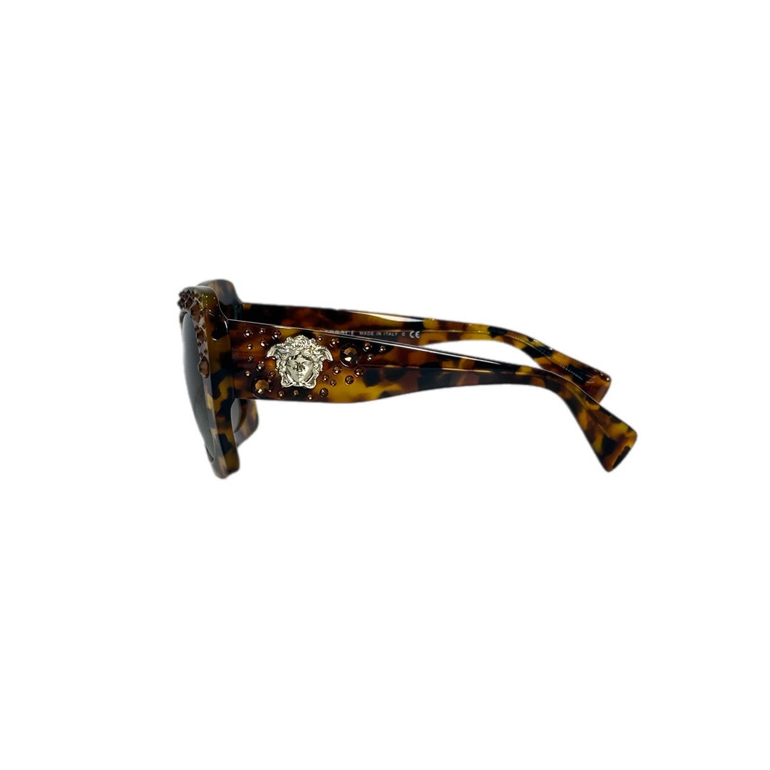 Versace Crystal Leopard-print Sunglasses