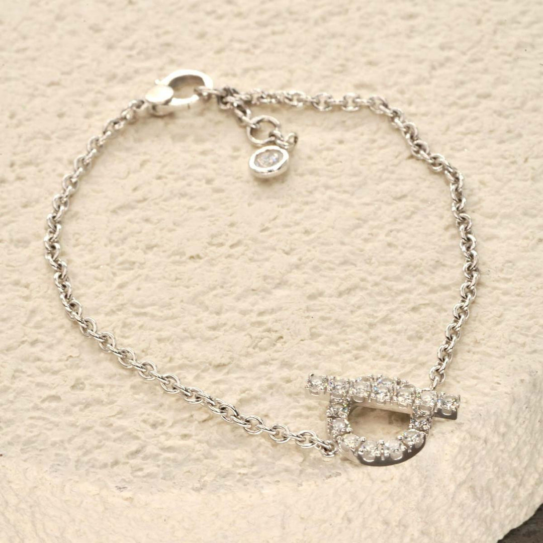 Hermes White Gold Finesse Bracelet