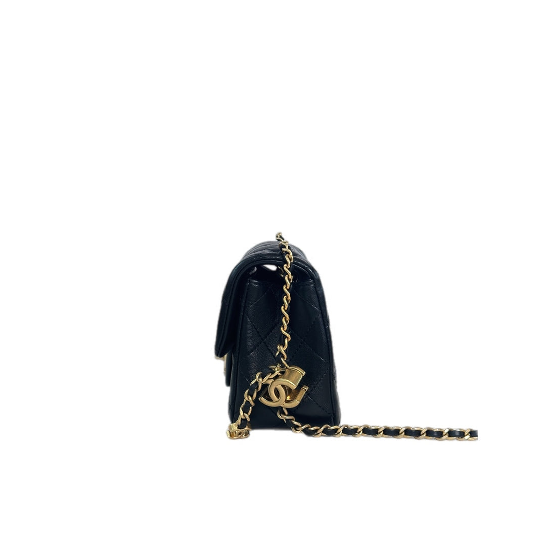 Chanel Classic Flap Mini Bag with CC Pearl Crush