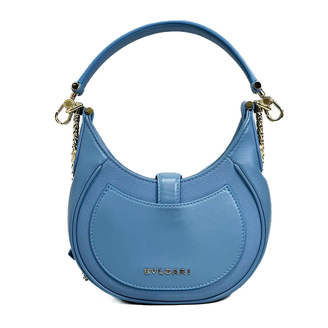 Bvlgari Blue Mini Serpenti Ellipse Hobo Bag