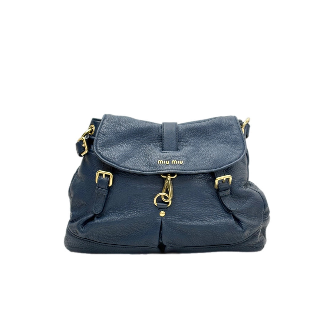 Miumiu Shoulder Bag Blue Calfskin