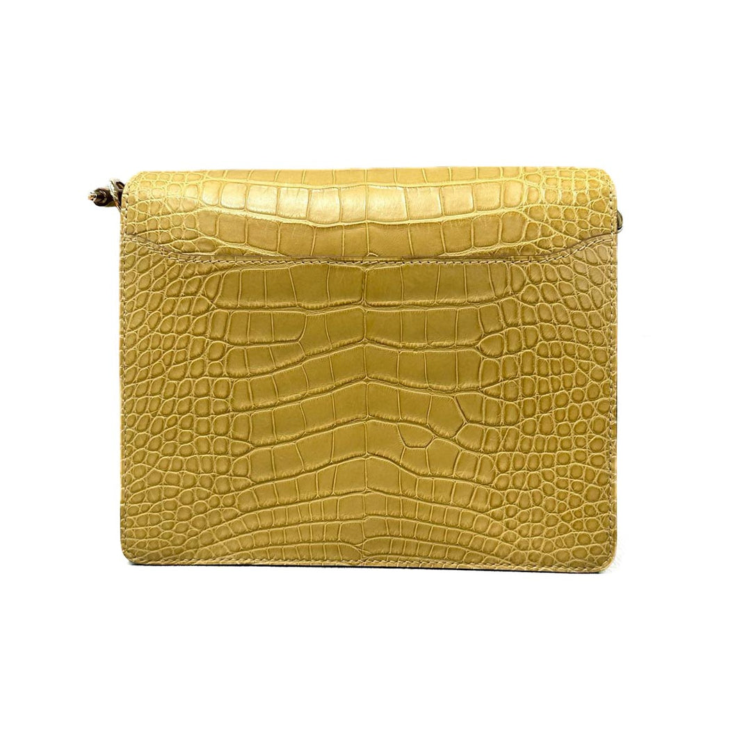 Hermes Roulis 23 Yellow Alligator Leather