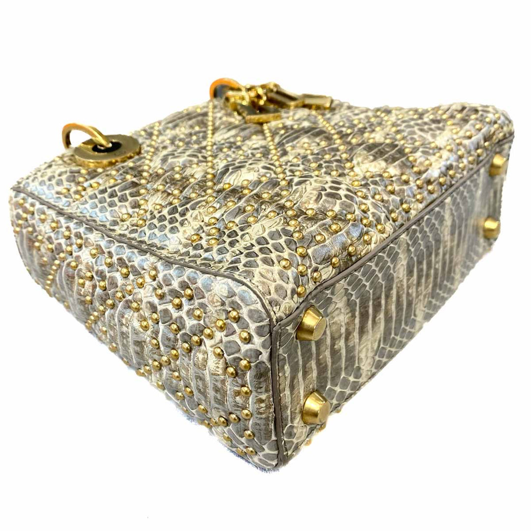 Dior Lady Small Gold Pythonskin