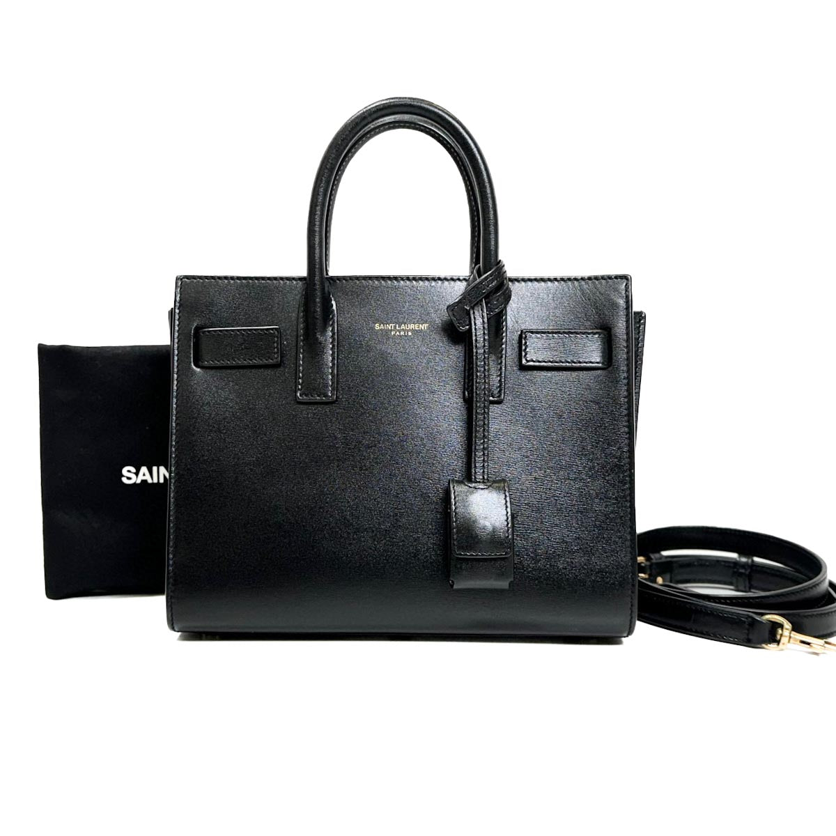 【希少】Saint Laurent Paris Sac De Jour BLK Saint Laurent Black Sac de Jour Supple Small Bag ○ Labellov
