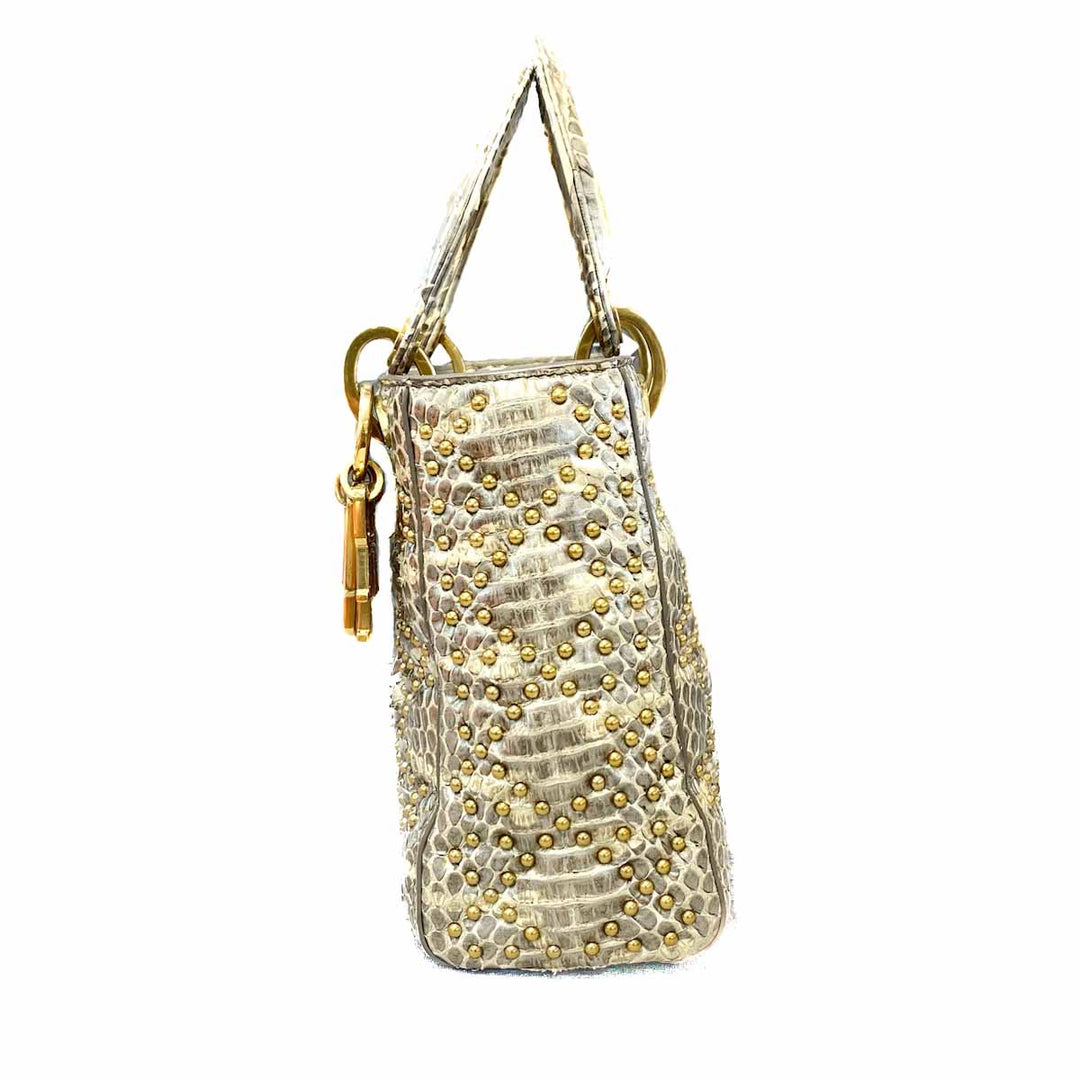 Dior Lady Small Gold Pythonskin