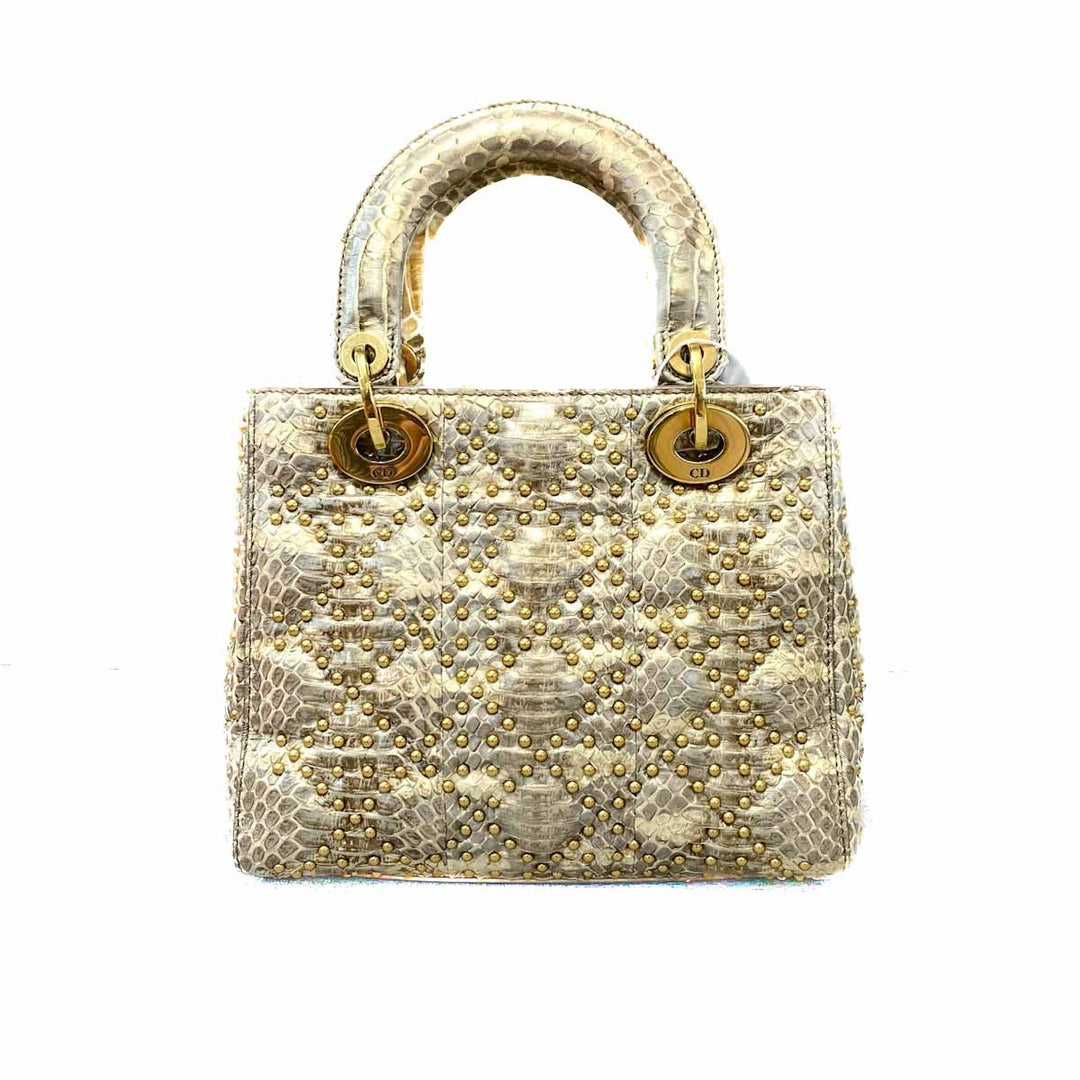 Dior Lady Small Gold Pythonskin