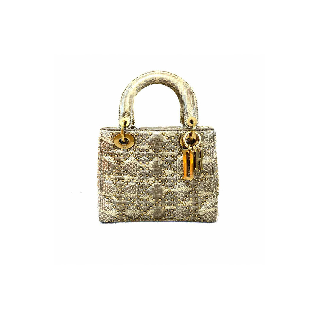 Dior Lady Small Gold Pythonskin