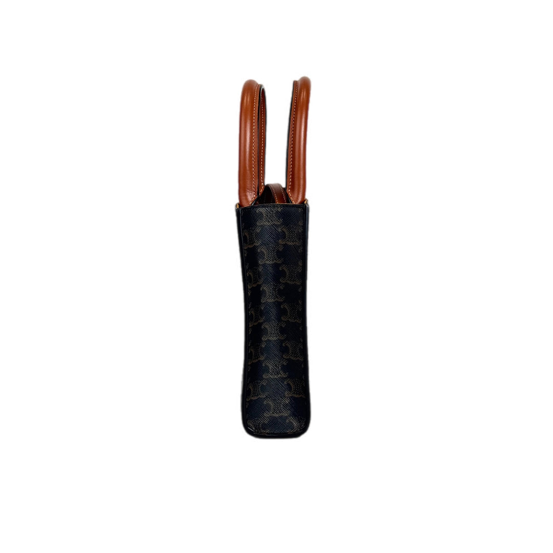 Celine Vertical Cabas in Triomphe Canvas Bag