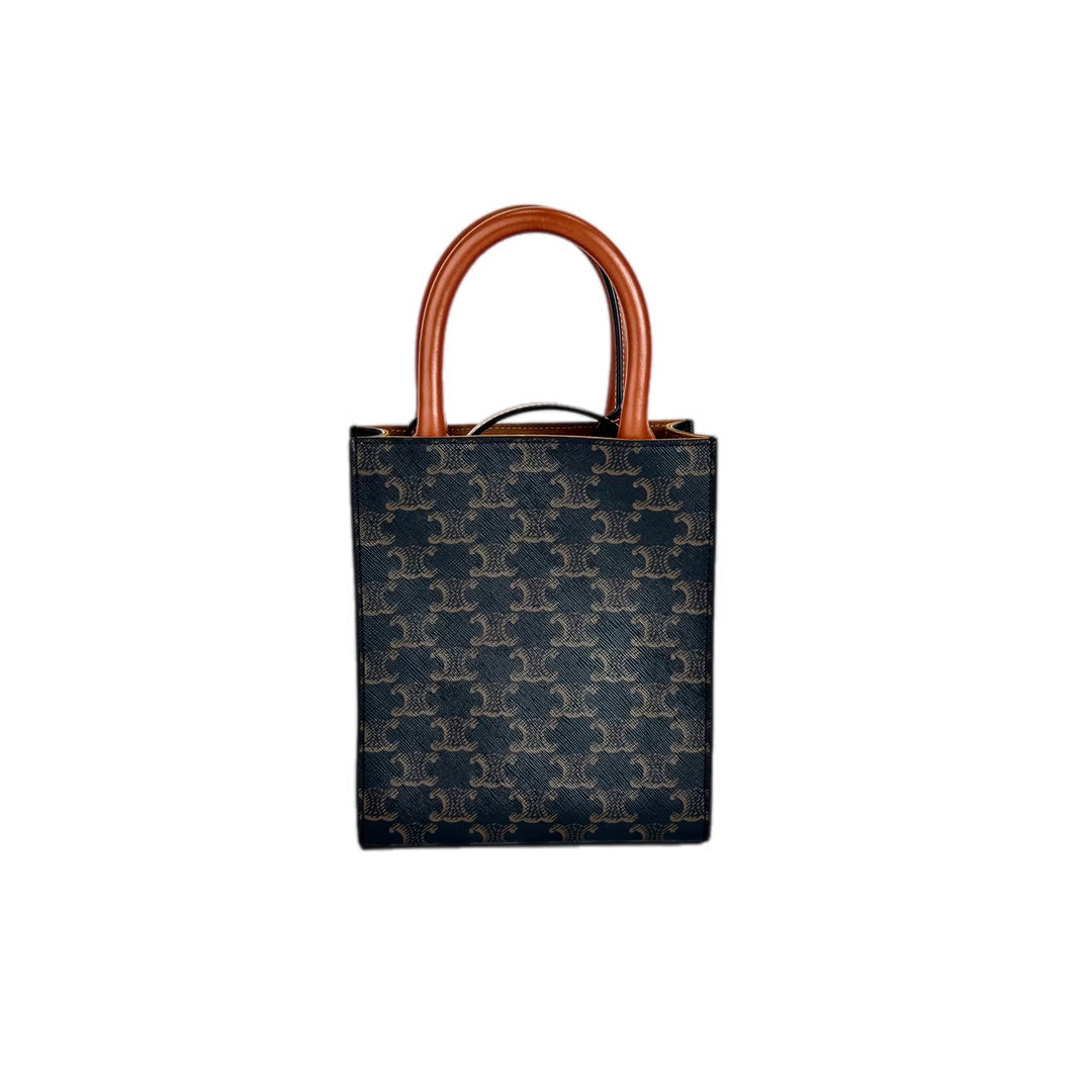 Celine Vertical Cabas in Triomphe Canvas Bag