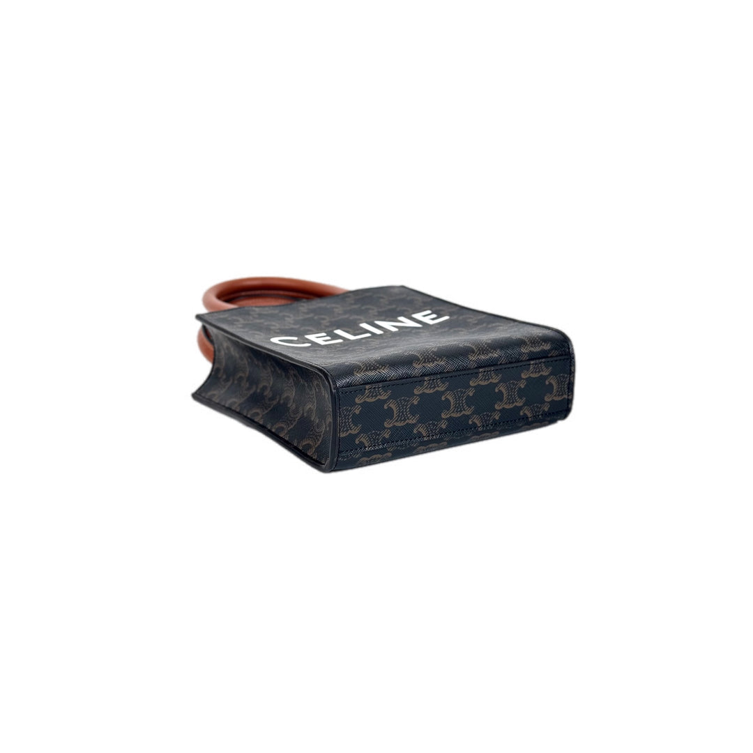 Celine Vertical Cabas in Triomphe Canvas Bag