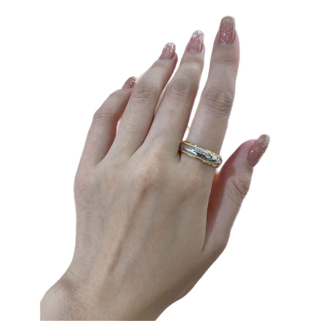 Tiffany Milgrain Classic 18K+Pt950 Ring