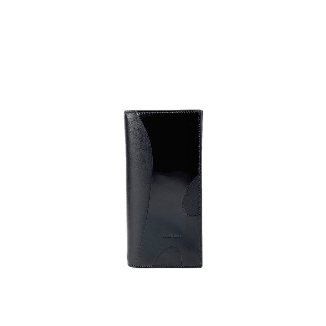Ferragamo Black Leather Long Wallet
