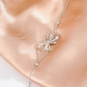 Natural White Diamond Bowknot Bracelet D0.75ct, 18K Gold
