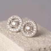 Natural White Diamond Earrings. D0.16ct d0.24,18K