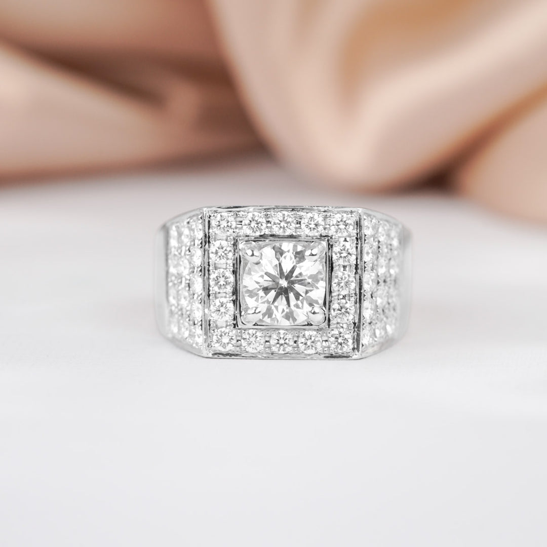 Natural White Diamond Ring 1.51ct I SI1 18K Gold