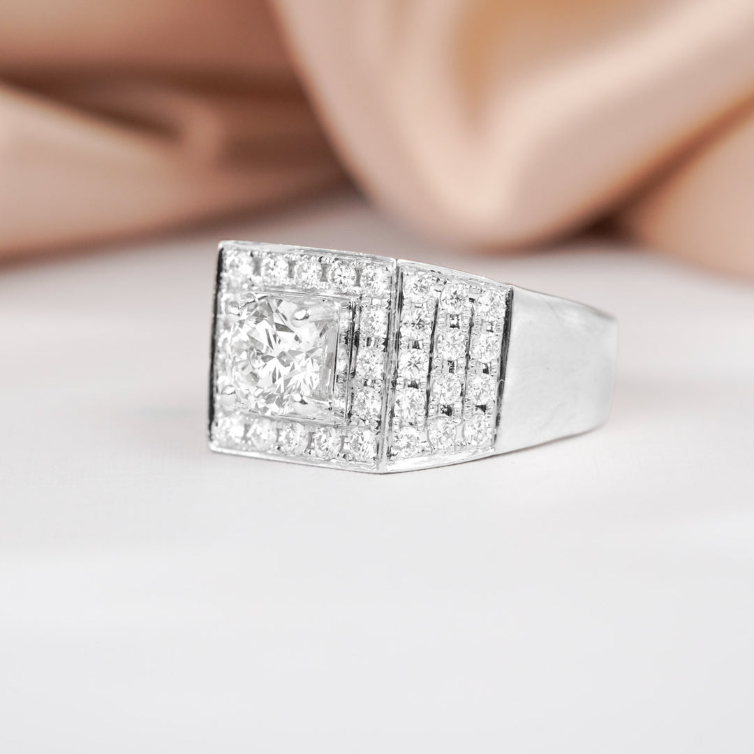 Natural White Diamond Ring 1.51ct I SI1 18K Gold