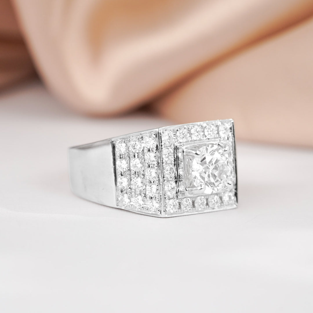 Natural White Diamond Ring 1.51ct I SI1 18K Gold