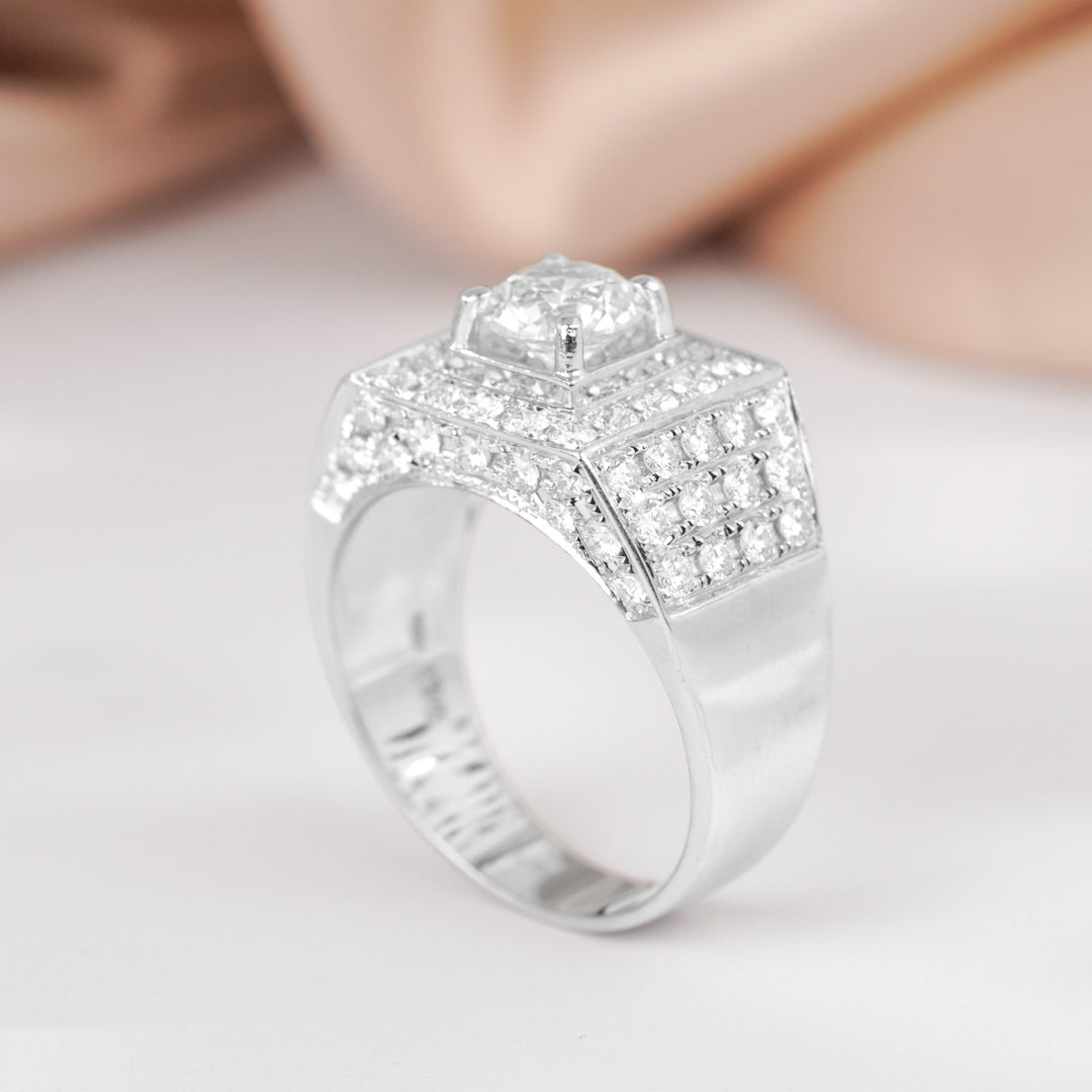 Natural White Diamond Ring 1.51ct I SI1 18K Gold