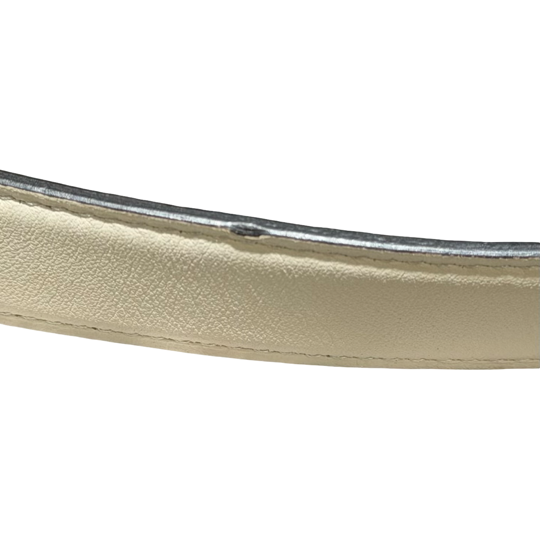 Hermes H Belt White/Black Swift/Epsom #85cm