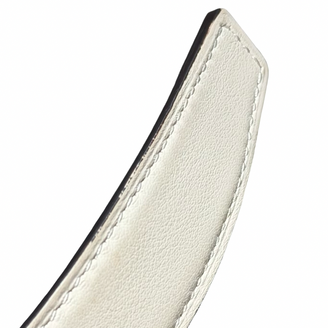 Hermes H Belt White/Black Swift/Epsom #85cm